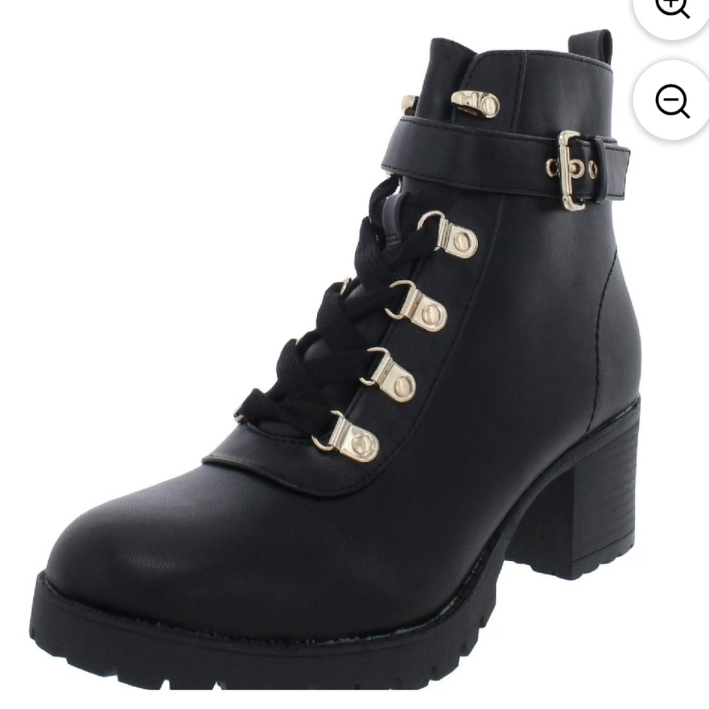Wild Pair Womens Hillari Buckle Combat & Lace-up Boots Size 10